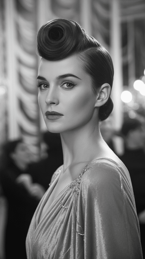 33 Vintage 1930s Updo Hairstyles for Special Occasions 7 Rolled Pompadour Style