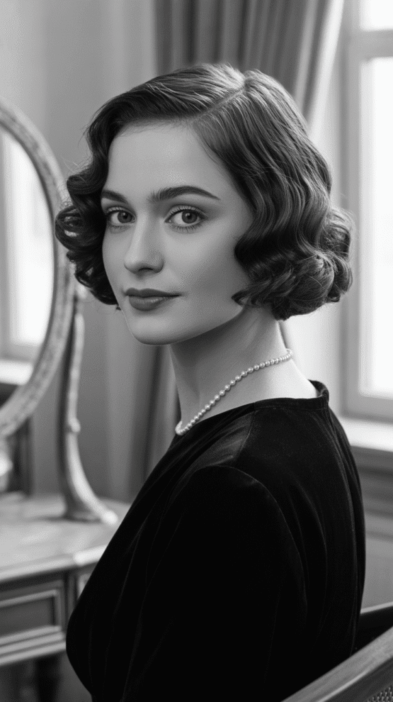 30 Step-by-Step 1930s Hairstyles Tutorial for a Retro Makeover 17 Finger Wave Bob with Curled Ends