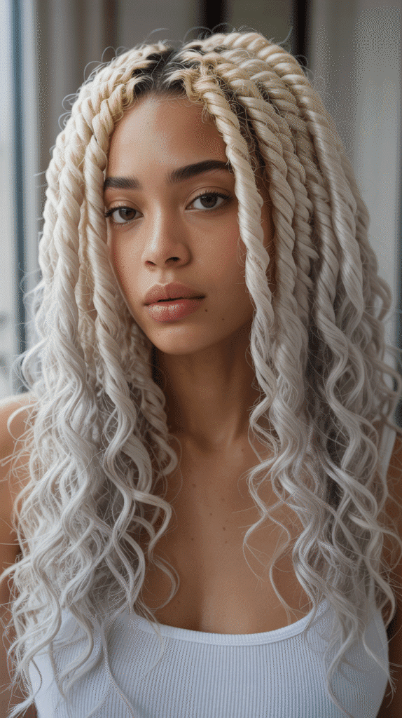 27 Blonde Twist Hairstyles for Black Women Perfect for Any Event 20 Pearl Blonde Goddess Twists