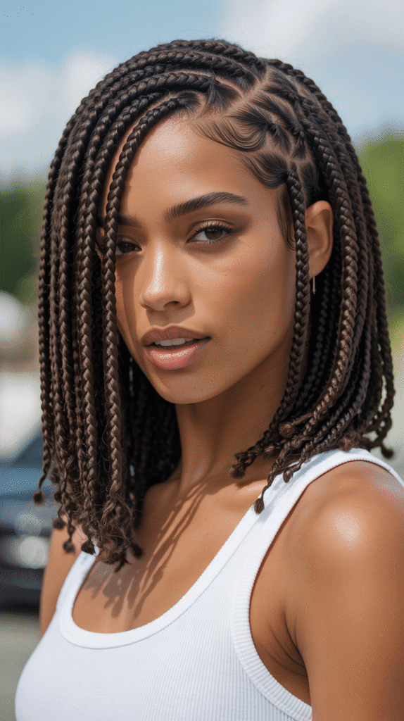 30 Easy Braided Hairstyles for Black Women 3 Knotless Box Braids