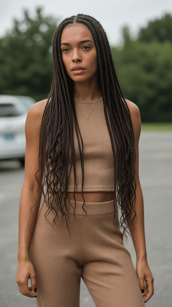 30 Easy Braided Hairstyles for Black Women 28 Waist-Length Box Braids