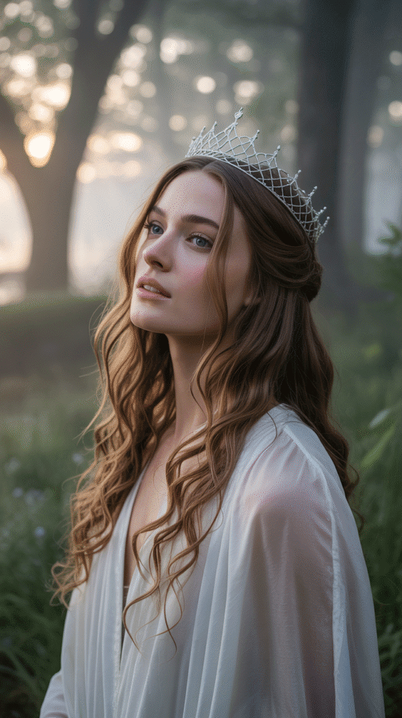 30 Fairytale-Inspired Medieval Hairstyles for Princesses 30 The Sleeping Beauty Loose Waves with Crown