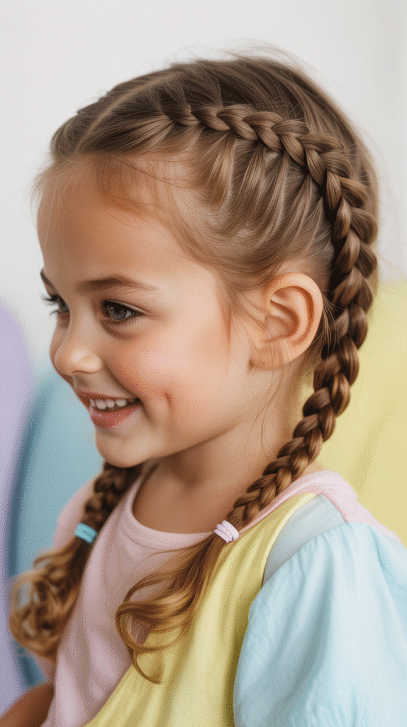 27 Easy Braided Hairstyles for Kids 24 Y-Braid Design