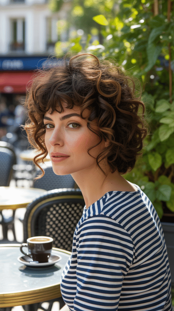 33 Trendy French Hairstyles for Curly Hair That Embrace Natural Beauty 2 Messy Low Bun with Face-Framing Curls