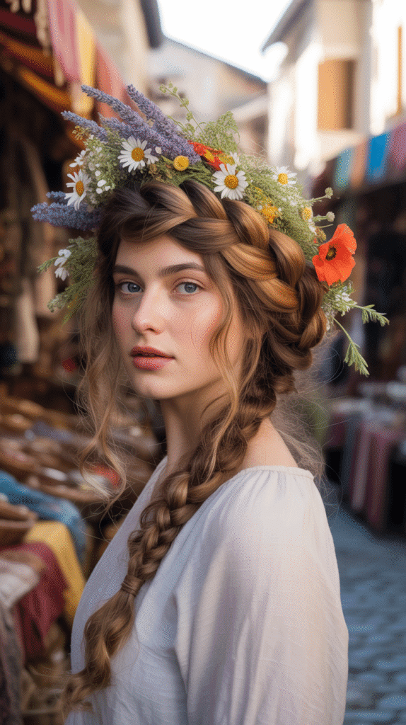30 Fairytale-Inspired Medieval Hairstyles for Princesses 20 Crowned Headband Braid
