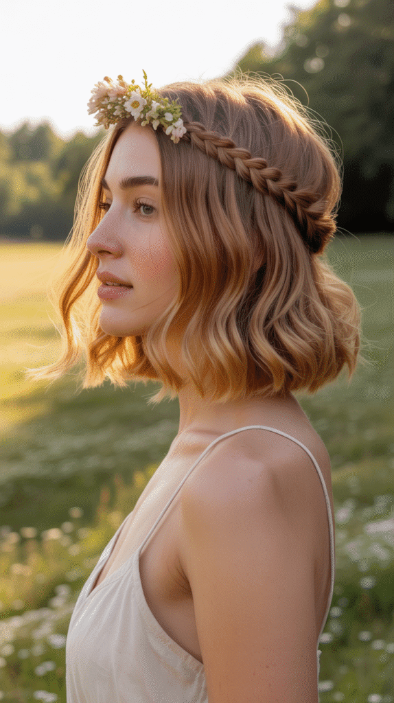 33 Chic Medieval Hairstyles for Short-Haired Princesses 16 The Braided Front with Loose Back