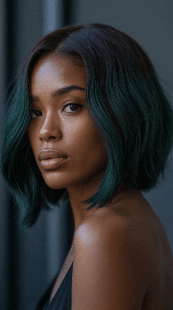 31 Bold Winter Hair Color Ideas for Black Women to Brighten the Cold Months 27 Forest Green