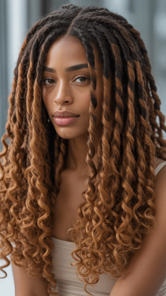 30 Gorgeous Winter Wig Styles for Black Women You'll Want to Try Now 22 Goddess Locs with Curly Ends