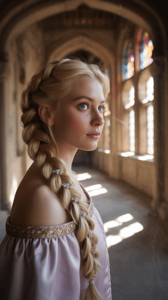 33 Gorgeous Medieval Hairstyles for Blonde Princesses 13 The Elaborate Five-Strand Braid