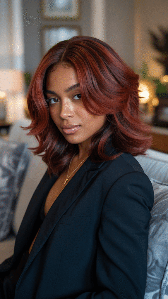31 Bold Winter Hair Color Ideas for Black Women to Brighten the Cold Months 8 Cherry Cola