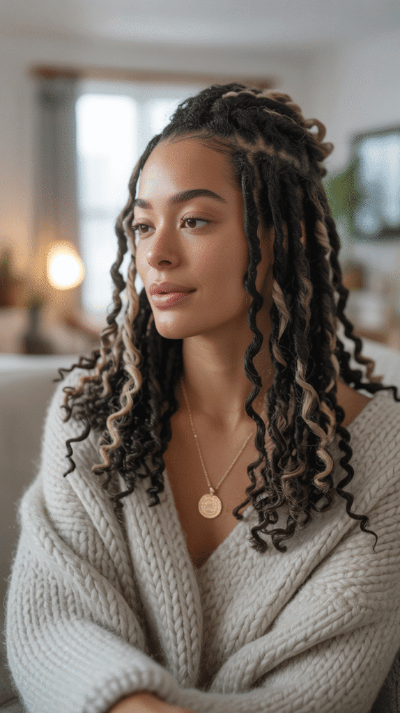26 Flawless Winter Sew-In Hairstyles for Black Women That Look Effortless 15 Goddess Locs Sew-In