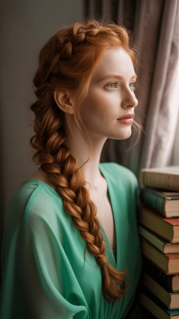 27 Aesthetic French Hairstyles That Elevate Your Look 12 Side-Swept French Braid