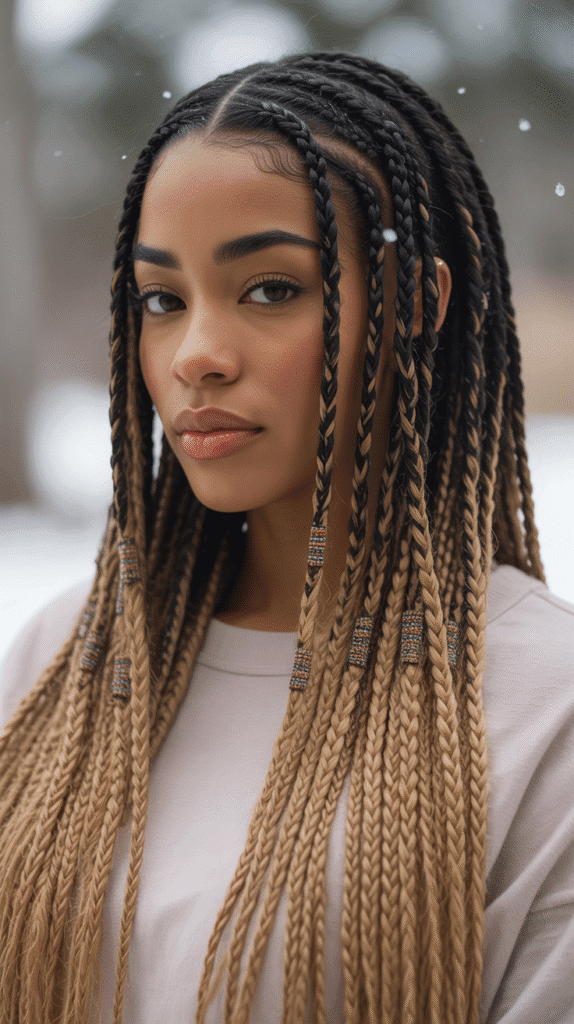 30 Gorgeous Winter Wig Styles for Black Women You'll Want to Try Now 25 Ombre Fulani Braids