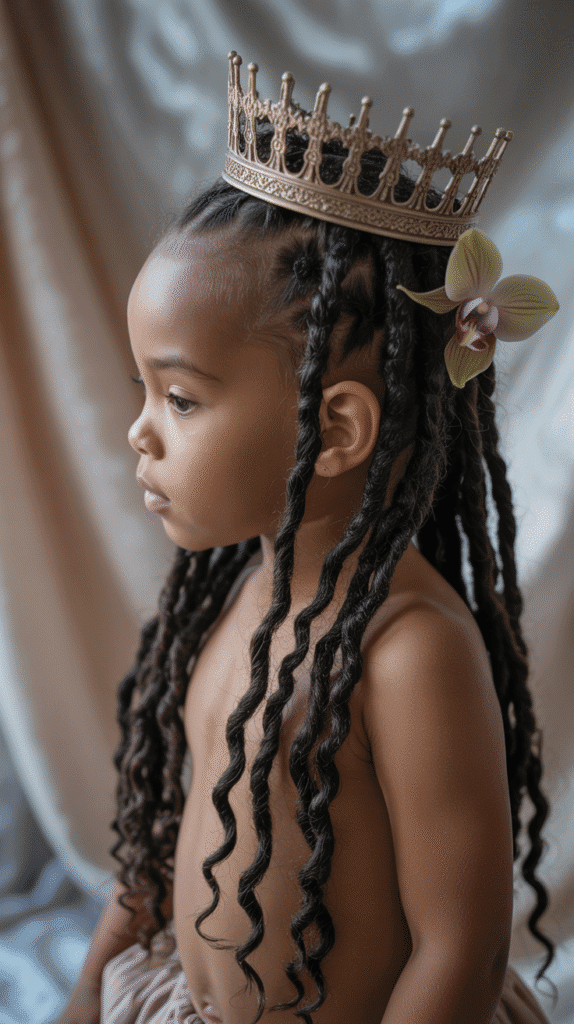 37 Adorable Dreadlock Styles for Kids That Are Easy & Cute 35 Crown with Loose Cascade
