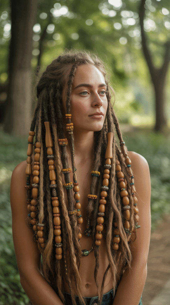 30 Latest Dreadlock Styles for Women That Inspire Confidence 9 Beaded Dreadlocks