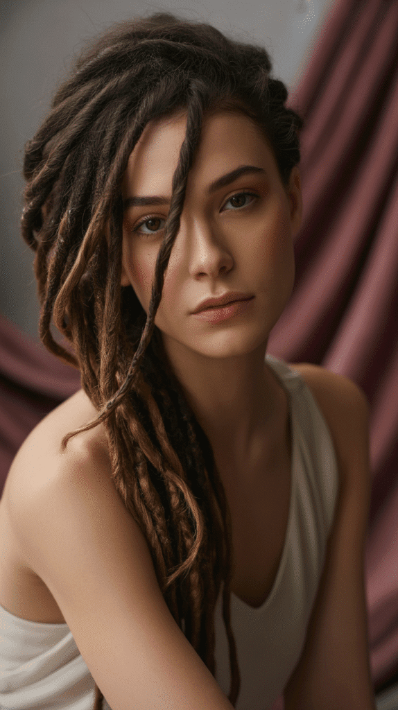 33 Latest Dreadlock Styles 2025 That Are Setting Trends 31 Side-Swept Locs