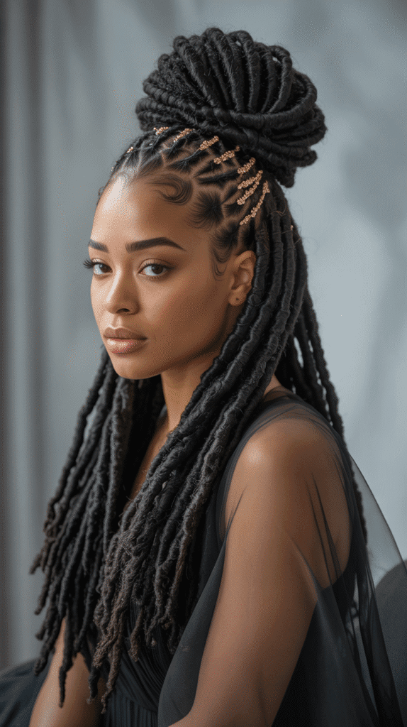 33 Latest Dreadlock Styles 2025 That Are Setting Trends 26 Twisted Loc Updos