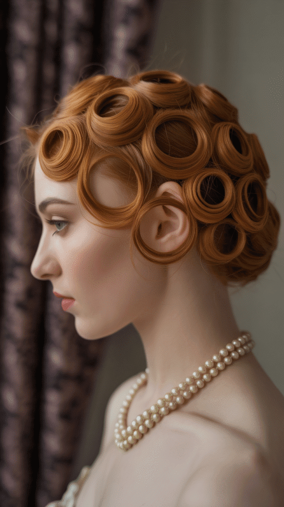 33 Elegant 1930s Updo Hairstyles for Long Hair You Must Try 24 Nested Pin Curl Updo