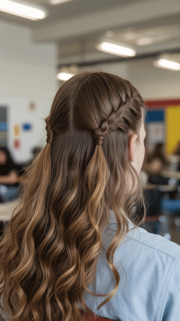Accent Braid in Loose Hair