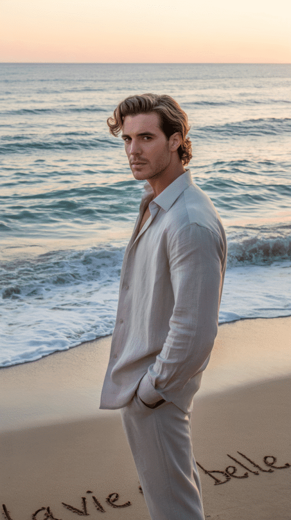 30 Classic French Hairstyles for Men That Never Go Out of Style 9 Wavy Brushed Back