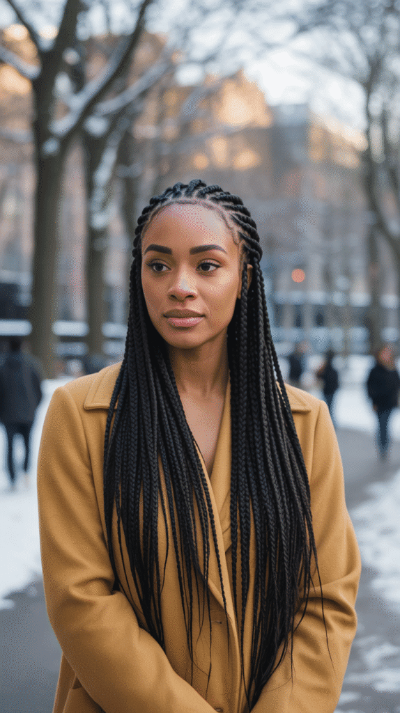 28 Protective Winter Hairstyles for Black Women with 4C Hair 16 Ghana Braids