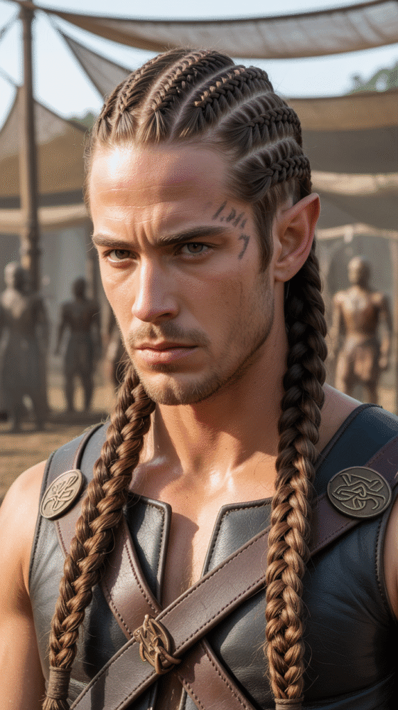 28 Stylish Elf Hairstyles for Men That Look Bold and Mystical 9 Double French Braids