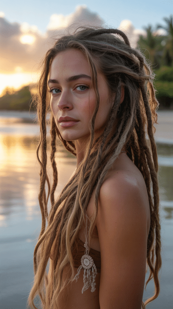 33 Latest Long Dreadlock Styles Full of Elegance and Style 5 Bohemian Loose Waves with Locs