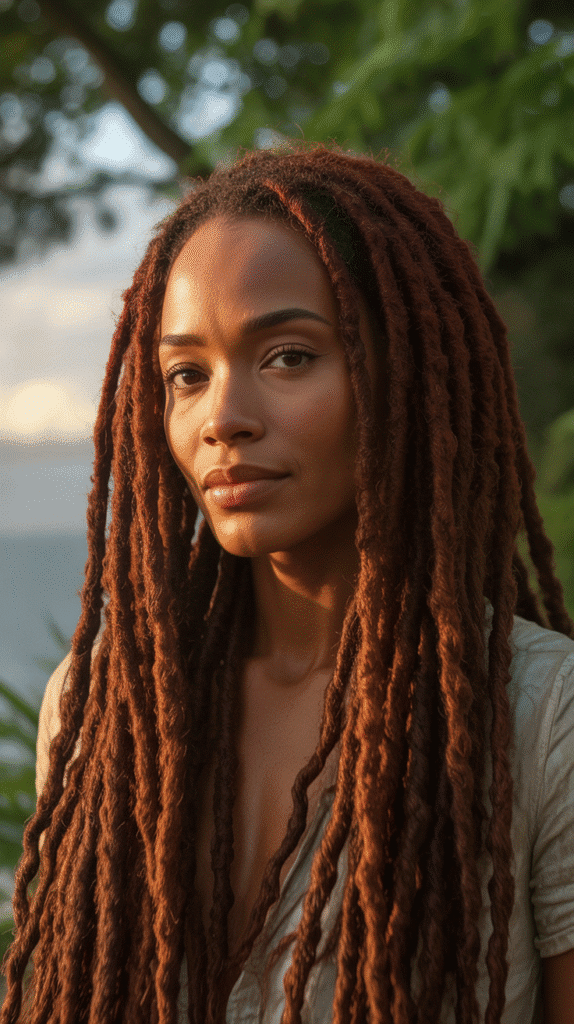 37 Gorgeous Long Dreadlock Styles for Black Women Full of Elegance 18 Long Auburn Locs