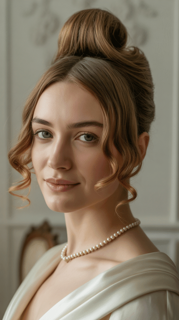 33 Trendy French Hairstyles for Curly Hair That Embrace Natural Beauty 28 Crown Puff with Flowing Back