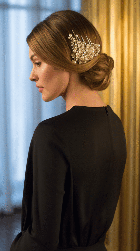 27 Chic Christmas Party Hairstyles for Medium Hair That Dazzle 14 Elegant French Twist