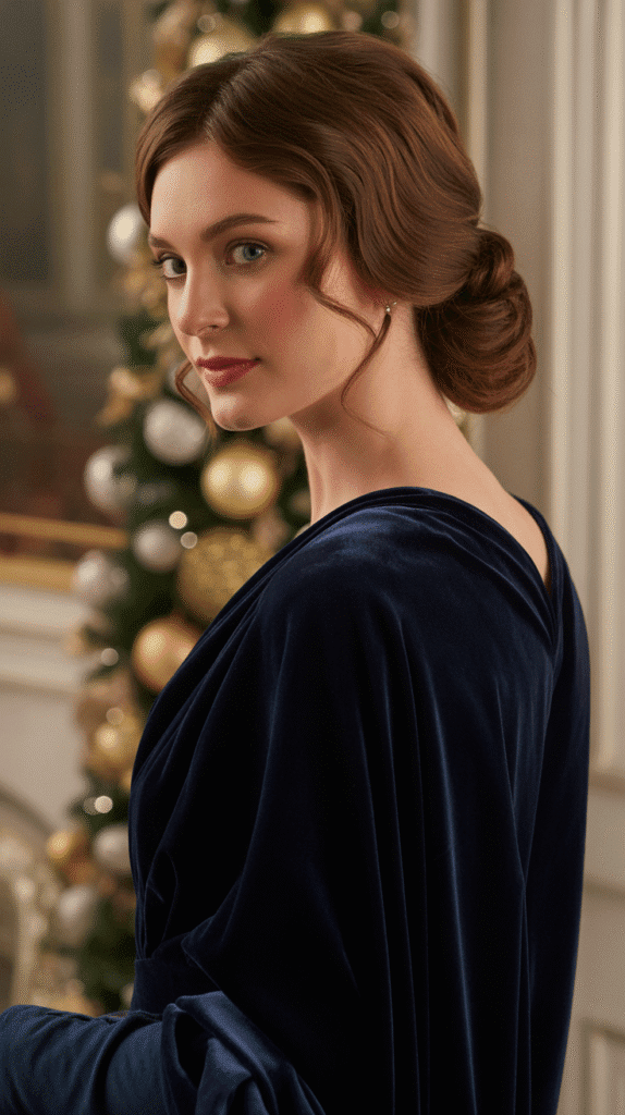 30 Easy Christmas Party Hairstyles for Medium Hair That Save Time 30 Twisted Low Chignon with Loose Tendrils
