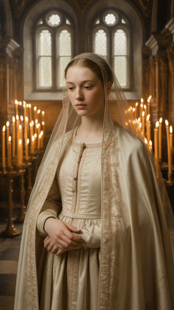 27 Creative Medieval Hairstyle Ideas for Princesses 6 The Wimple and Veil Combination