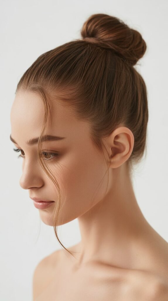 High Bun with Face-Framing Pieces