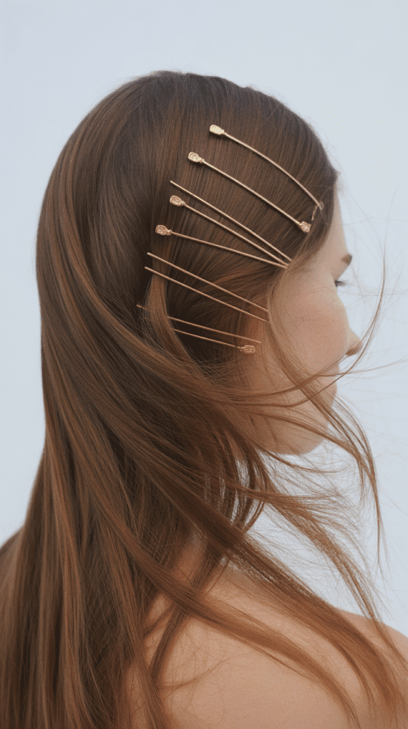 27 Easy Hairstyles for Long Hair for School That Are Cute and Quick 18 Side Swept with Bobby Pins
