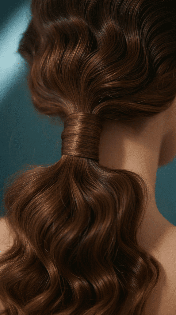 33 Stunning Curly Half-Up Half-Down Hairstyles 32 Curly Half-Up with Wrapped Ponytail Base
