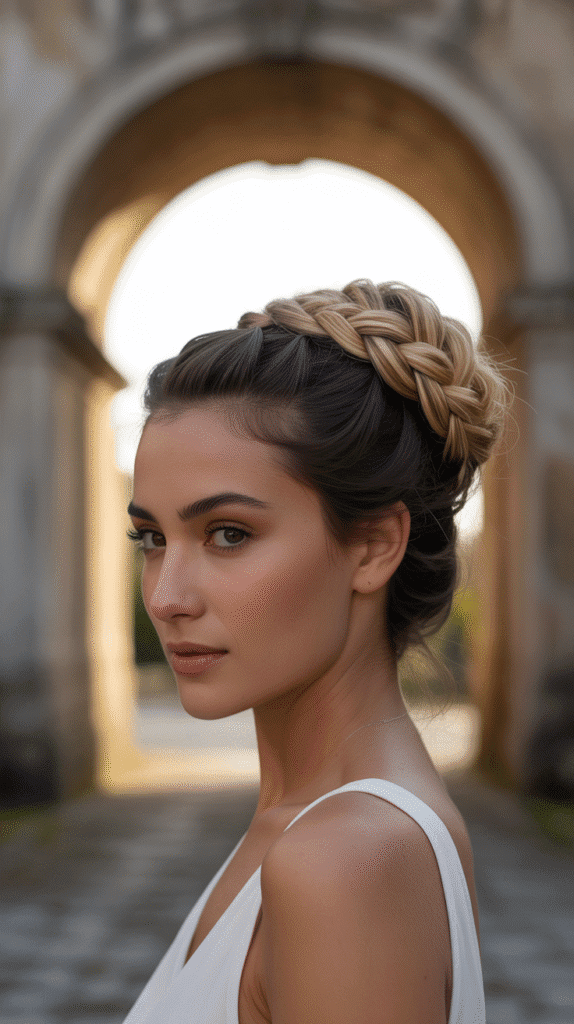 27 Elegant Medieval Updo Hairstyles for Princesses 21 The Rope Braid Bun
