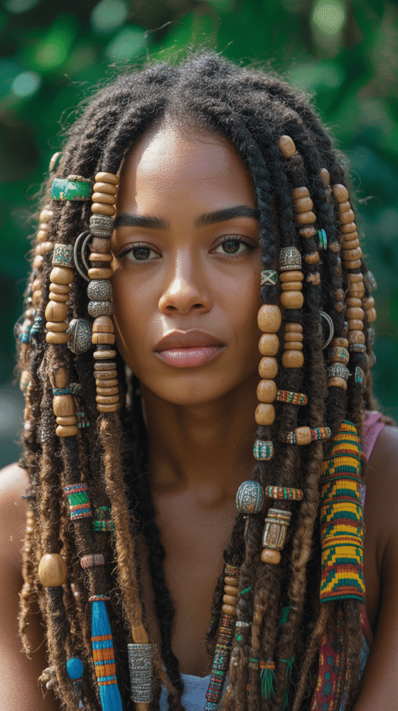33 Trendy Dreadlock Styles for Ladies to Try This Year 22 Accessorized Locs