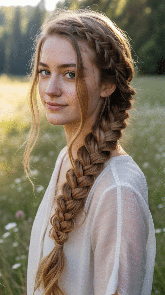 30 Elegant French Hairstyles for Long Hair That Turn Heads 12 French Fishtail Braid
