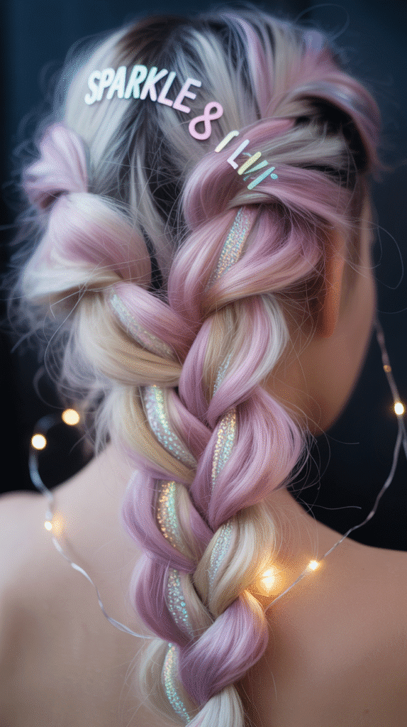 33 Trendy French Braided Hairstyles with a Chic Twist 21 French Braid with Glitter Roots