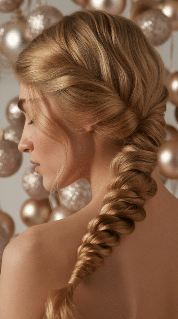 27 Beautiful Christmas Party Hairstyles for Thin Hair That Add Volume 25 Twisted Ponytail with Volumized Length