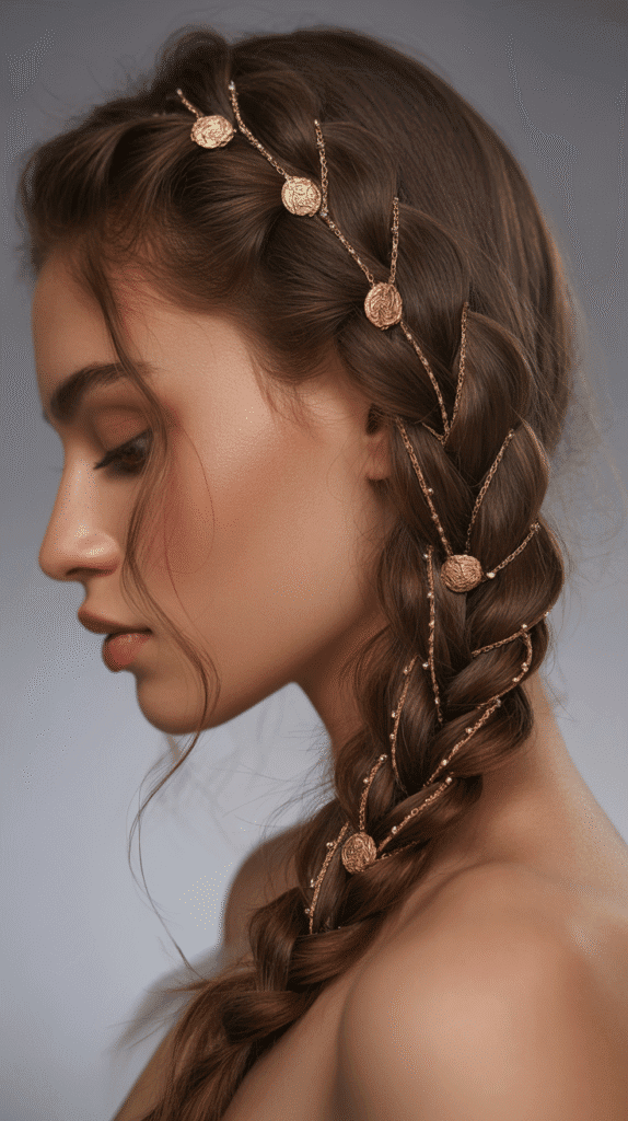 33 Trendy French Braided Hairstyles with a Chic Twist 25 French Braid with Hair Jewelry