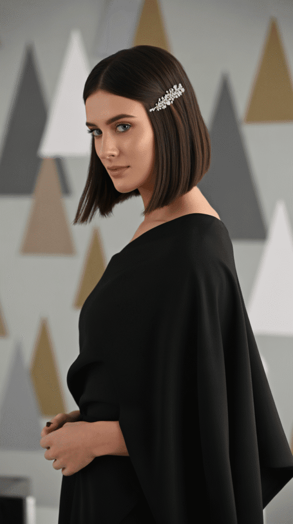 33 Simple Christmas Party Hairstyles for Medium Hair That Look Stunning 16 Asymmetrical Low Bun with Side Detail