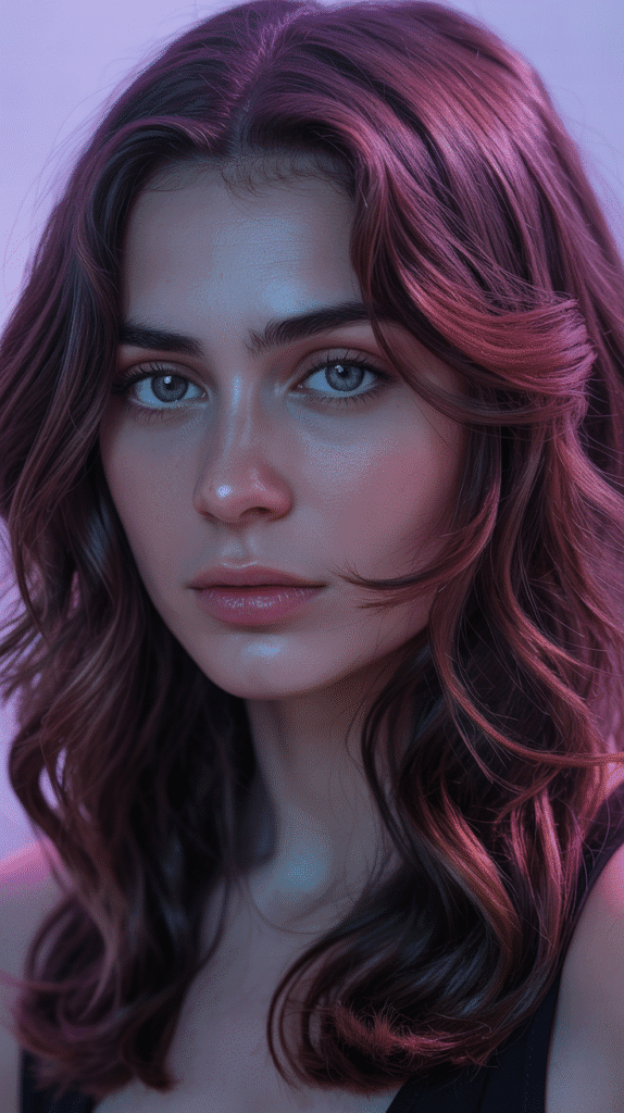 25 Stunning Hair Colors for Blue-Green Eyes That Enhance Your Look 23 Violet Brown