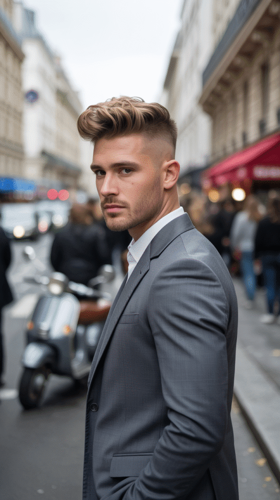 30 Classic French Hairstyles for Men That Never Go Out of Style 27 Side Fade with Volume