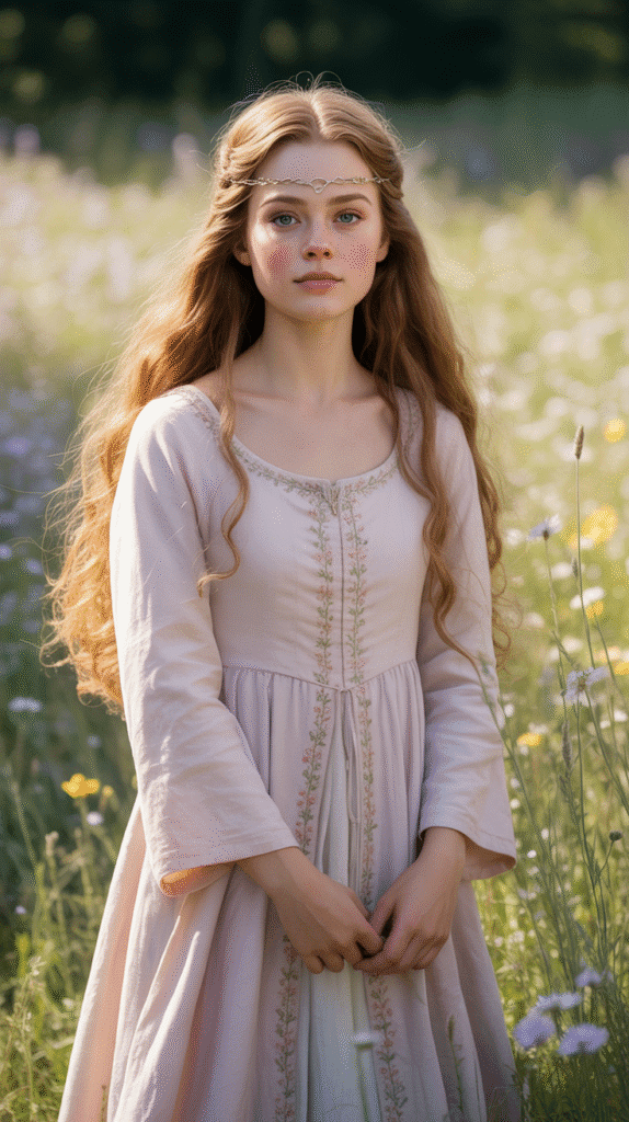 30 Regal Medieval Hairstyles for Princesses and Queens 10 The Fillet with Loose Flowing Hair