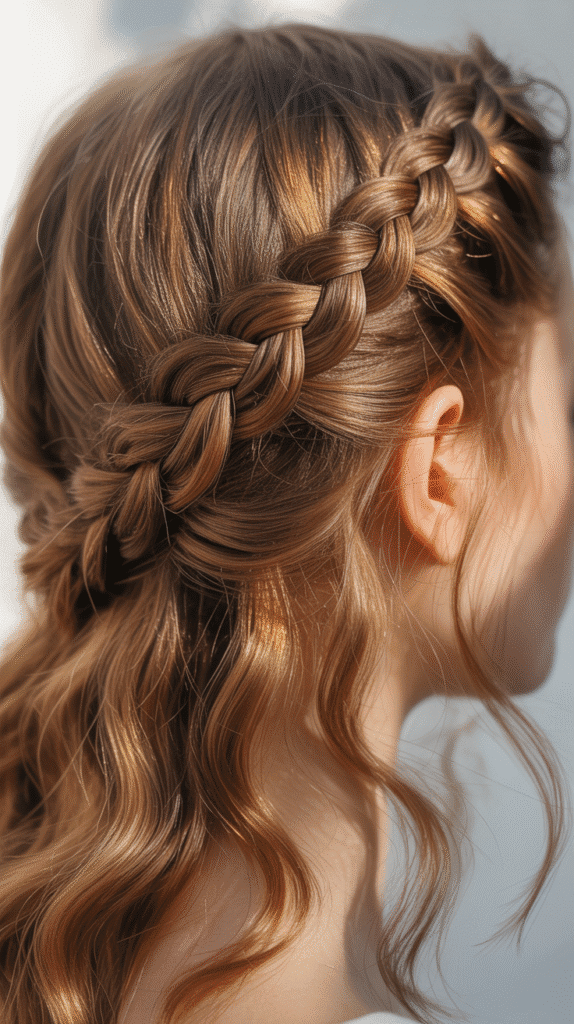 30 Elegant Elf Hairstyles for Long Hair Straight Out of a Fairytale 12 Rope Braid Half-Crown