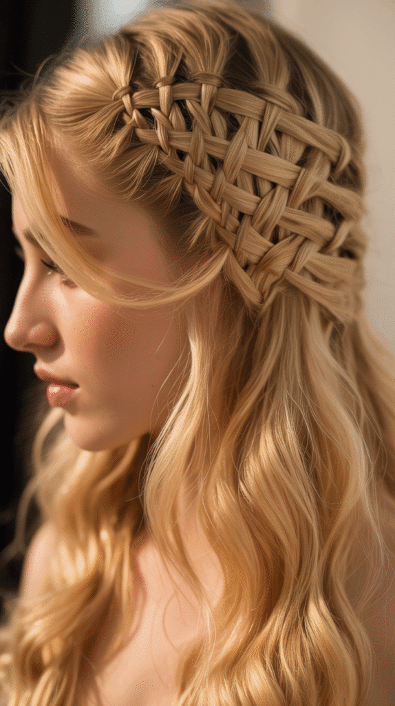 26 Stunning Whimsical Half-Up Hairstyles Perfect for Everyday Magic 21 Ladder Braid Half-Up