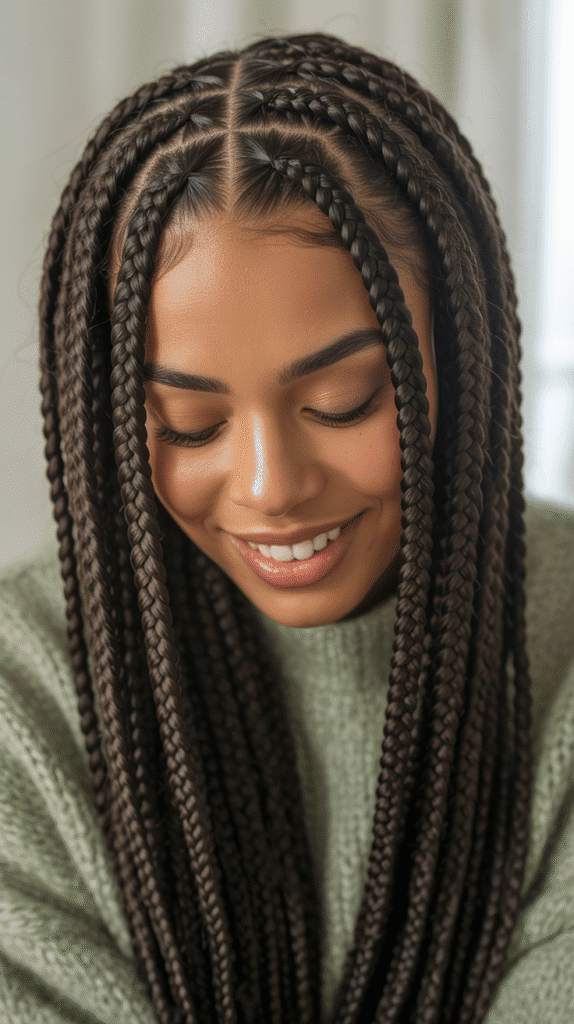 28 Protective Winter Hairstyles for Black Women with 4C Hair 20 Knotless Braids