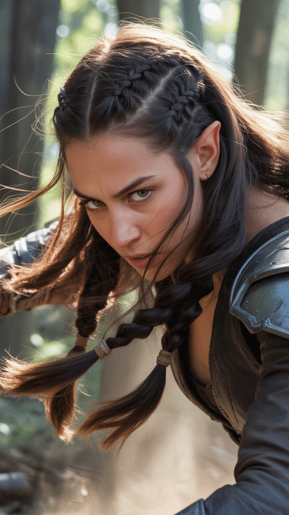 30 Enchanting Elf Hairstyle Drawings to Spark Your Fantasy Inspiration 3 Half-Up Battle-Ready Styles