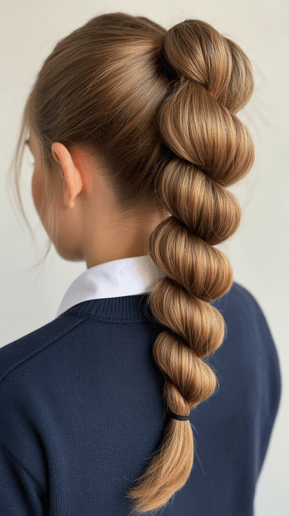 27 Easy Hairstyles for Long Hair for School That Are Cute and Quick 21 Rope Twist Ponytail